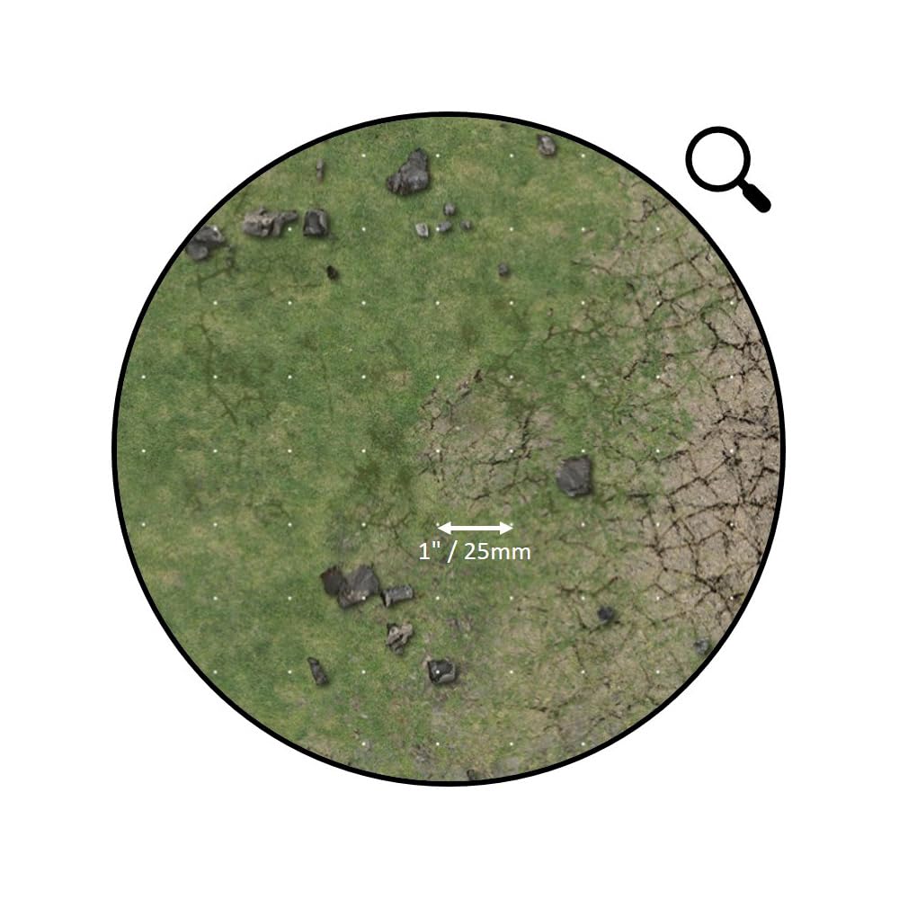 Battle Systems Grassy Fields Tapis de jeu Motif quadrillage 3 x 3 cm