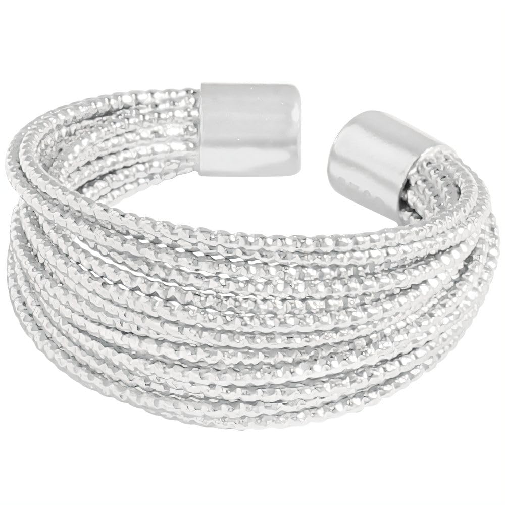 NicoWerk Anello da donna in argento sterling 925 sottile