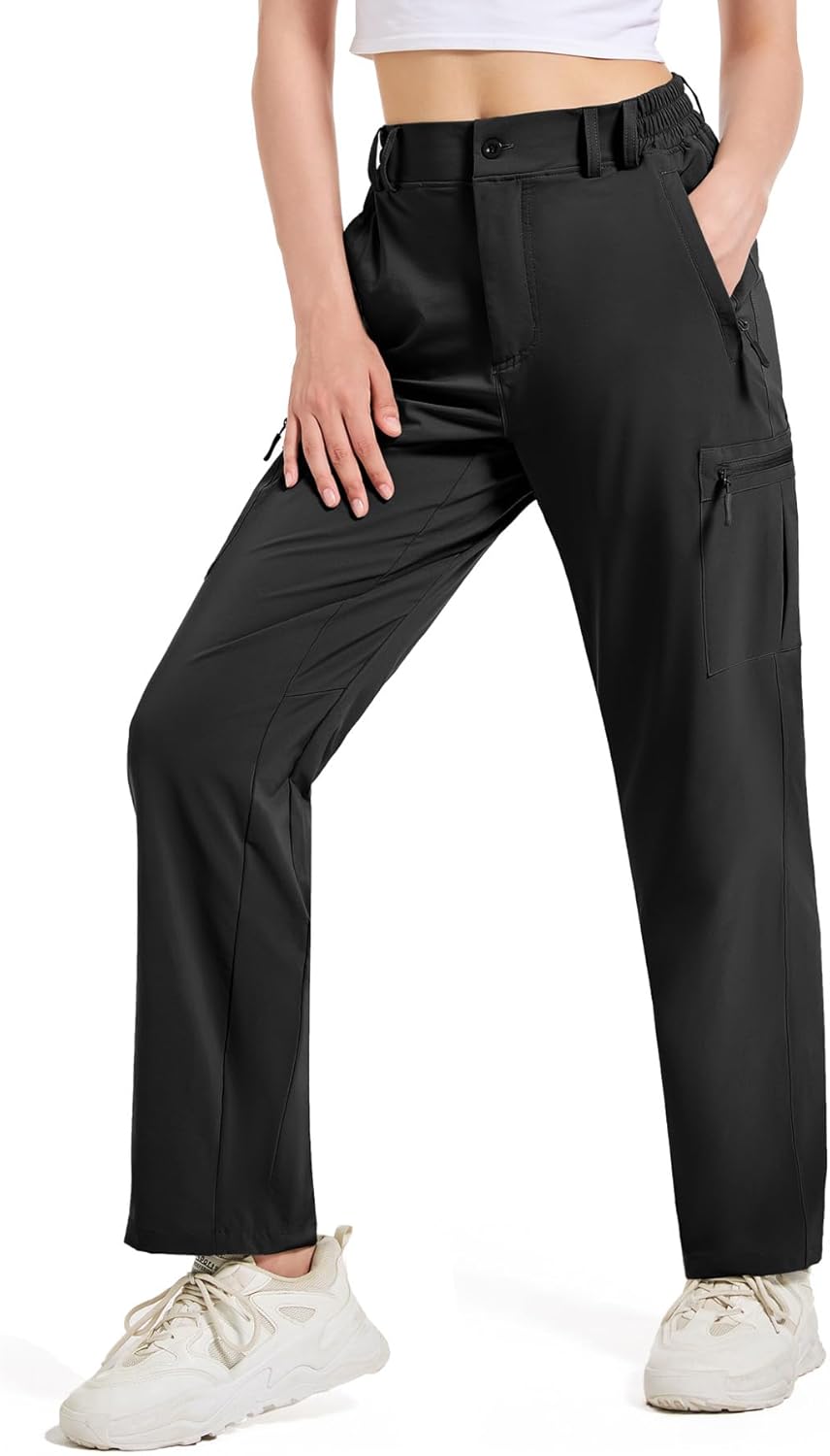 Women's Quick Dry Cargo Pants Casual Travel Lightweight Tactical Hiking Pants 4 Pockets Stretchy Water Resistant