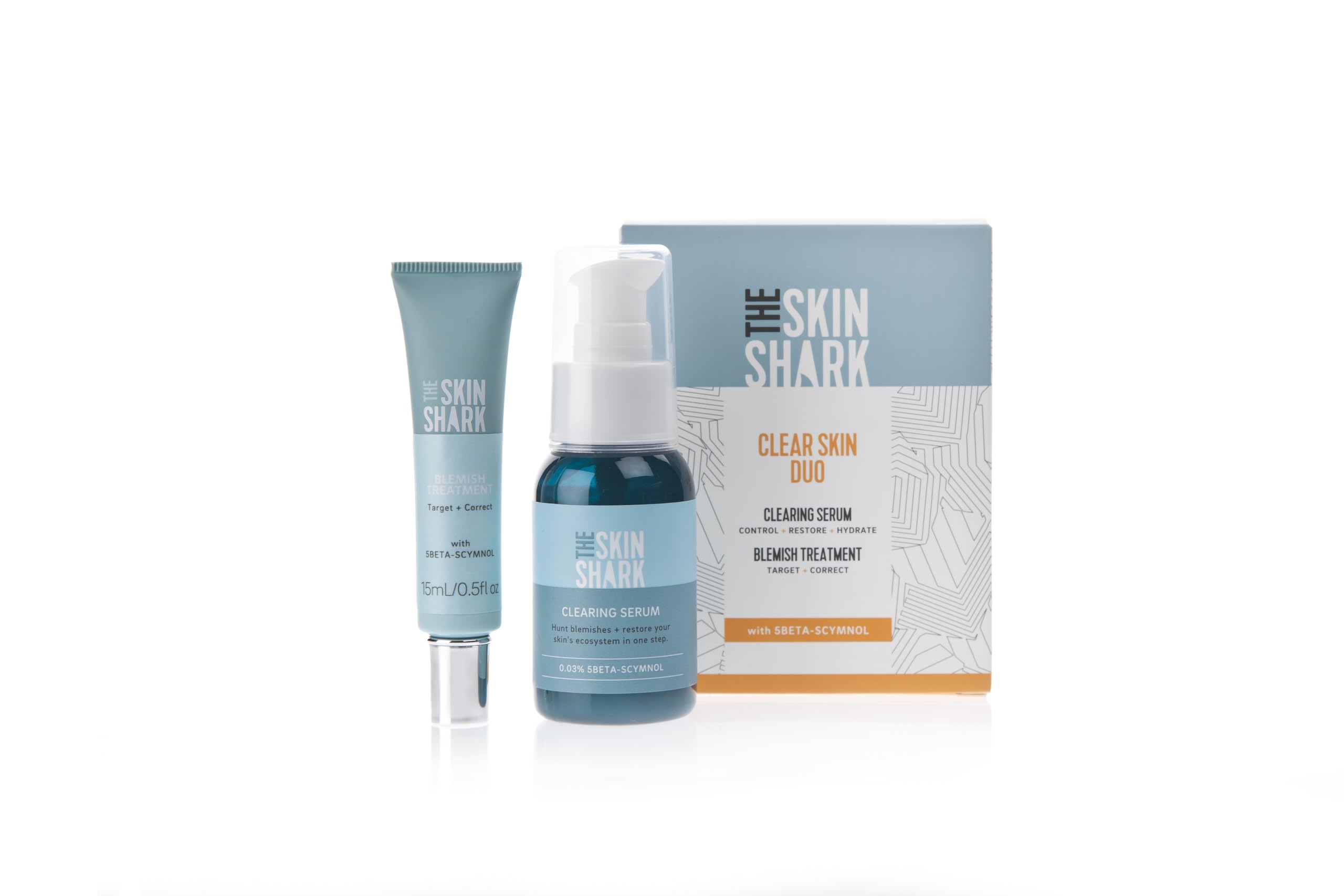 The Skin Shark Blemish Control Duo (2 x Topical Skin Support Treatments), Breakout Control Gel & Breakout Clearing Serum Duo