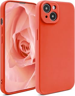Moozy Minimalist Series Funda Silicona para iPhone 14, Rojo con Acabado Mate, Cover Carcasa de TPU Suave y Fina Cubierta del Teléfono Móvil