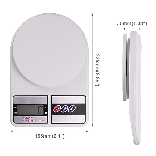 Miniatura 2 de Kinstecks Báscula digital de cocina de 22.0lbs, báscula de cocina electrónica portátil con función Tara para oficina en casa