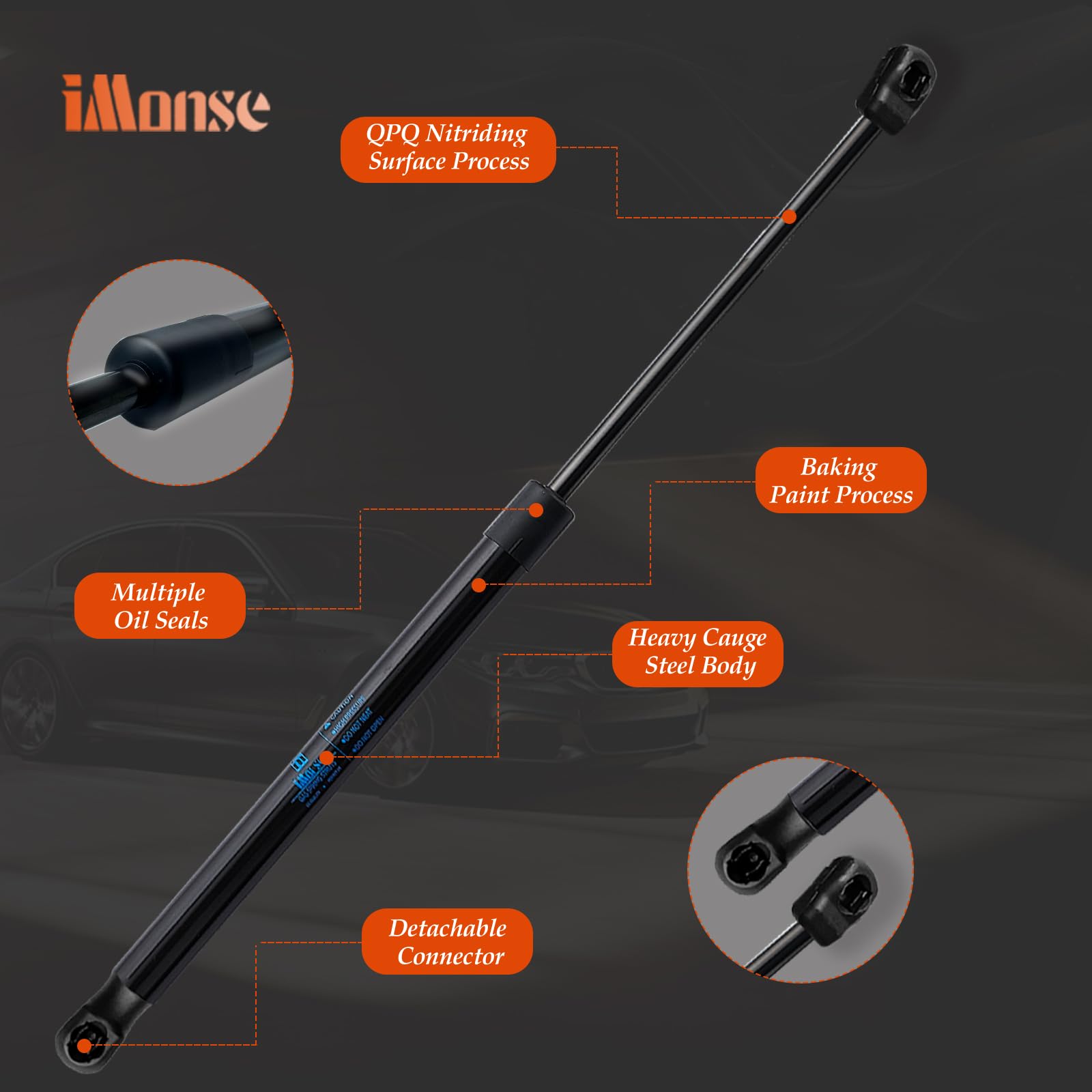 Front Hood Lift Supports Shocks Struts For Acura MDX 2007-2010 2011 - View #14