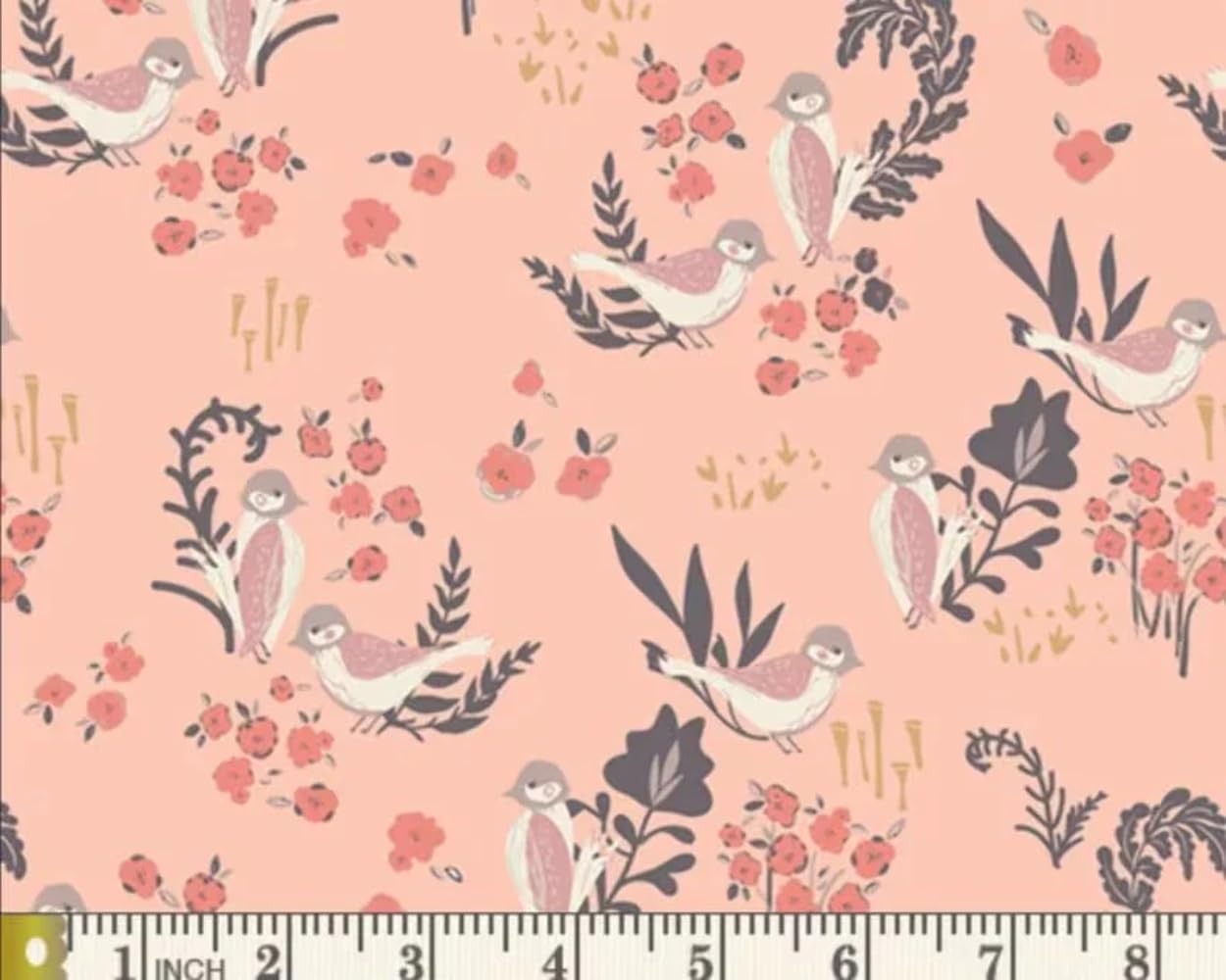 Art Gallery Hello Ollie Feathered Fellow Blush Fabric by The Yard