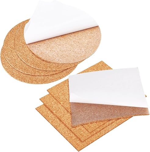 Hoja de corcho autoadhesiva para posavasos y manualidades de bricolaje, hoja de corcho con respaldo adhesivo (80)