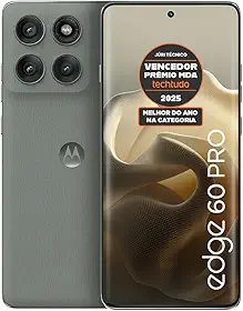 Smartphone Motorola Edge 60 PRO 5G - 512GB 24GB (12GB RAM+12GB Ram Boost) Tela Quad-Curve moto AI 50MP Sony Camera ultrarresistencia militar IP68 + IP69 - Cinza