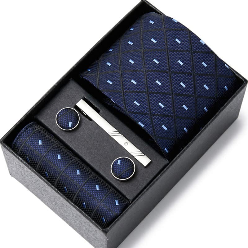 Set de corbata de seda para hombre, incluye corbata, pañuelo y accesorios