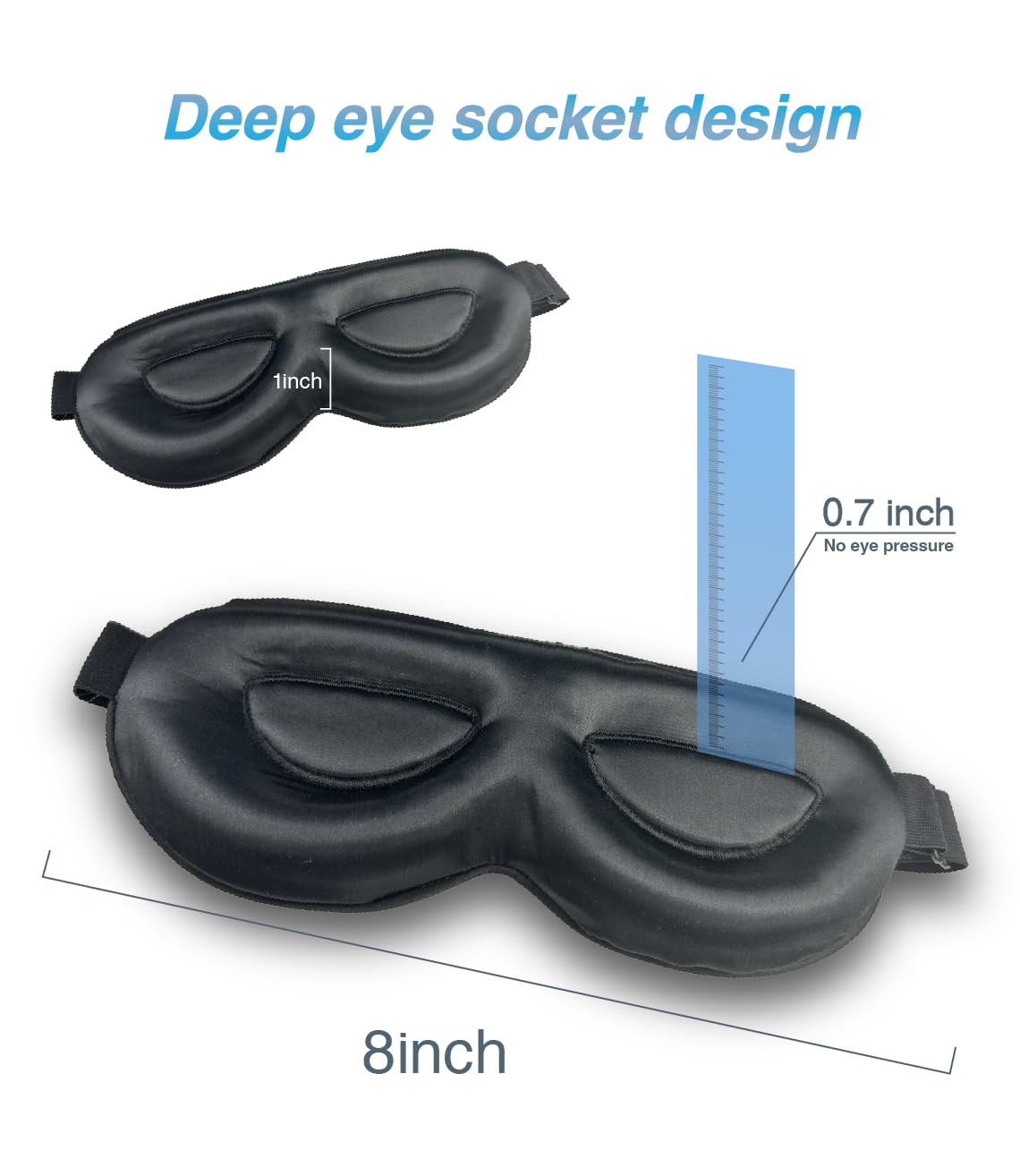 PROMEED Antifaz ajustable para dormir de seda de morera 100 % de 23 momme, contorneado en 3D, antifaz para dormir, súper suave, transpirable, bloquea la luz perfecta para dormir (gris)