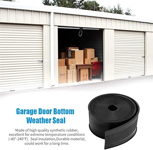 Miniatura 3 de Pymga Burlete de sellado inferior para puerta de garaje, universal, resistente a la intemperie, para umbral de goma, repuesto de extremos en T de