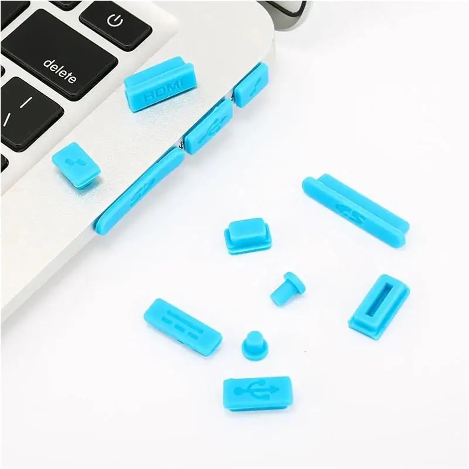 14 Sets Silicone Anti-dust Plugs Notebook Computer Port Dust Laptop Covers Stoppers HDMI RJ45 USB Interface Cover(Blue)