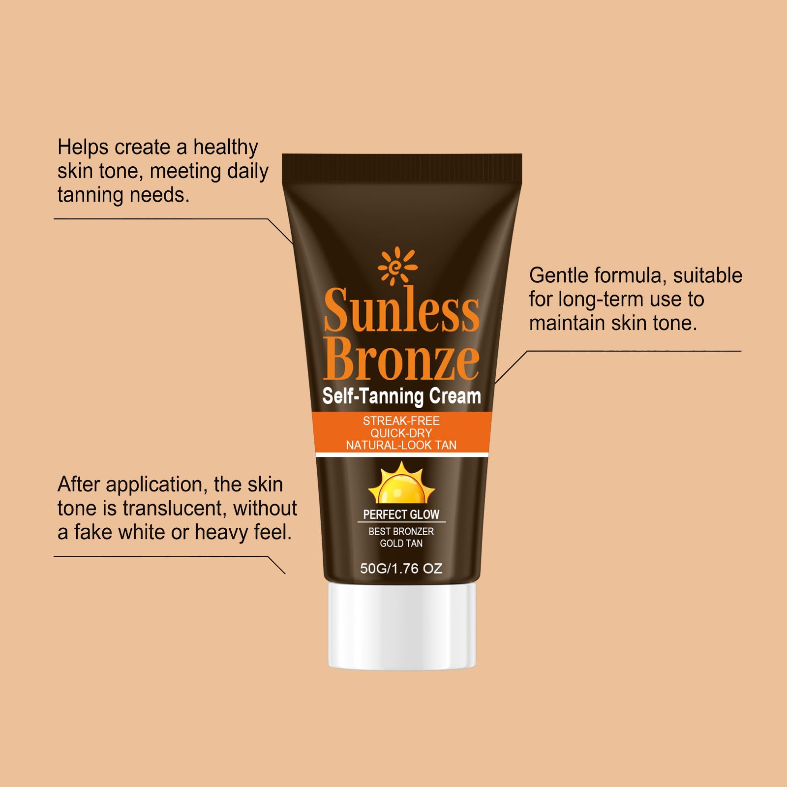 samoopalacz do ciała, tanning Face Serum, natychmiastowe opalanie, krem do opalania | Ciemny samoopalacz do twarzy i ciała, pianka dla bogatej, naturalnej i długotrwałej opalenizny,
