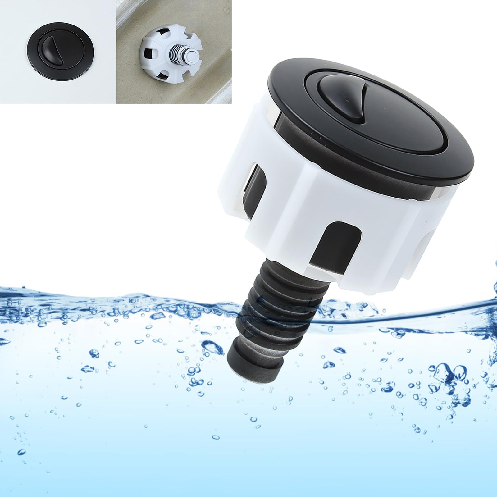 Toilet Push Button Adjustable Top Push Button Toilet Tank Button Replacement for Most Double Flush Toilet Durable Double Push Flushing Button Resistant Rust Proof - Image 2