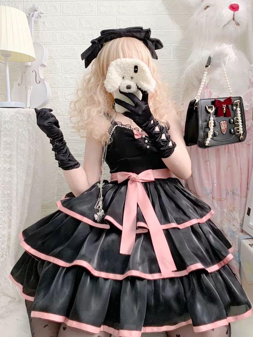 Amazon.co.jp: ピンク×ブラック フリル 地雷系 アイドル衣装