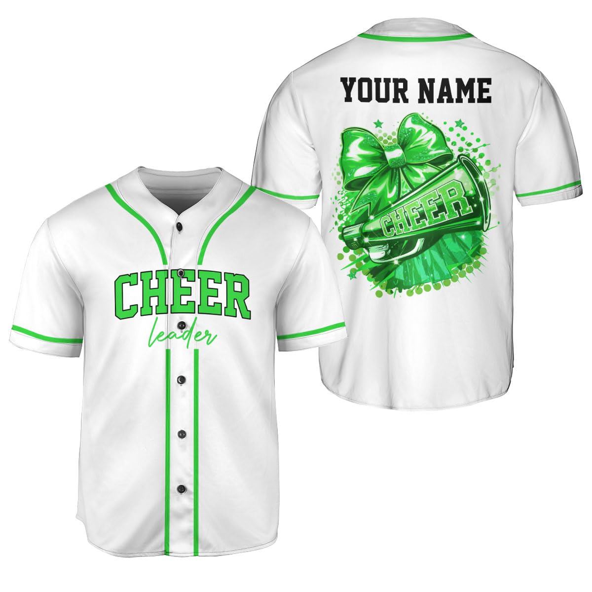 Personalized Cheerleader Baseball Jersey, Cheerleading Uniforms Glitter Jersey, Cheer Coach Shirt Cheer Team Jerseys for Girl 2 Multicolor