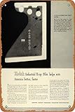 1942 Ad Kodak Industrieller Röntgenfilm Weltkrieg Flugzeuge Flugzeugfabrik FZ4 Blechschild Retro Küche Restaurant Badezimmer Menschen Höhle Bauernhof Wanddekoration Eisen Metallplatte 20,3 x 30,5 cm