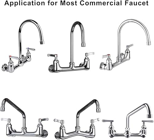 Miniatura 4 de KWODE Kit de repuesto de boquilla giratoria de cuello de cisne de 6 pulgadas para grifo de fregadero de cocina comercial, caño giratorio de 360° con