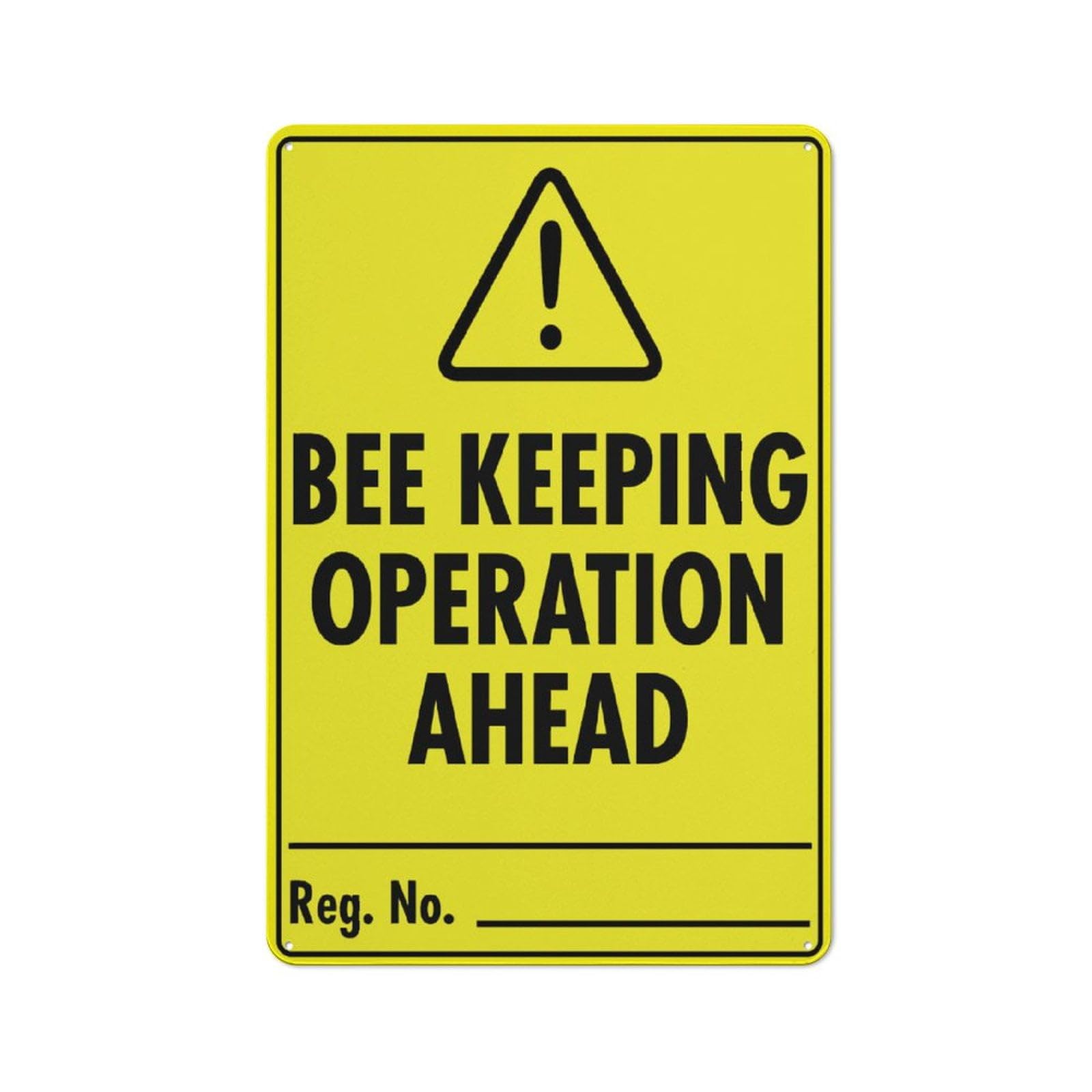 Bee Keeping Operation Ahead Sign, 8x12 Inch Rust-Free Aluminum Outdoor Metal Tin Sign for Home, Business, Yard