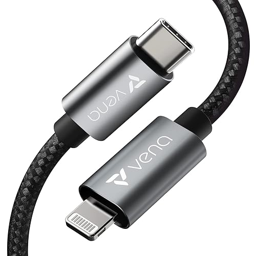 Vena Cable USB C a Lightning - 10 pies certificado Apple MFI de carga rápida de 18 W carga rápida de 18 W cargador de nailon trenzado Apple Vena Cable USB C a Lightning - 10 pies certificado Apple MFI de carga rápida de 18 W carga rápida de 18 W cargador de nailon trenzado Apple
