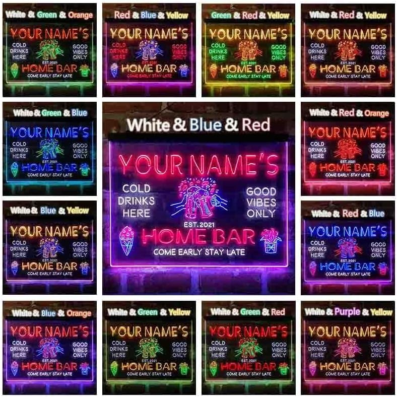 Miniatura 4 de ADVPRO Tazas de cerveza personalizadas, letrero de luz LED de neón tricolor, una decoración artística única grabada en 3D  Personalizar nombre,