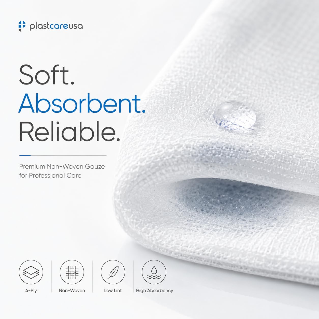 1000 Count 2x2 Gauze Pads - Soft 4-Ply Non Woven Sponges - Non Sterile Dental & Esthetic Wipes - All Purpose Medical Gauze Squares for First Aid, Surgical, Wound Dressing (5 Packs of 200) — Amazon image 7