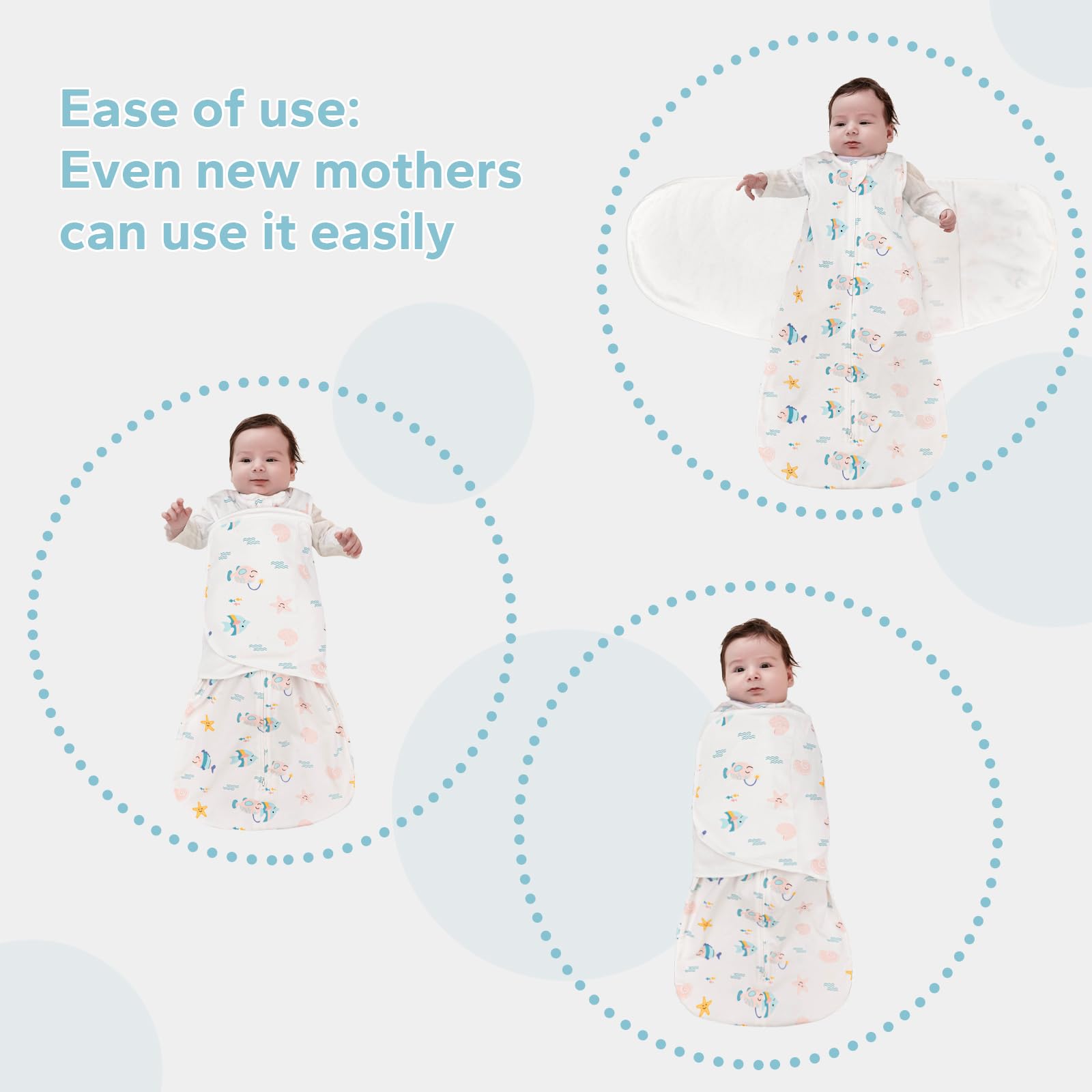 Gigoteuse Bébé 1 Tog Turbulette 0-12 Mois Gigoteuses Chambre Bébé 100% Coton Couverture Emmaillotage Bebe