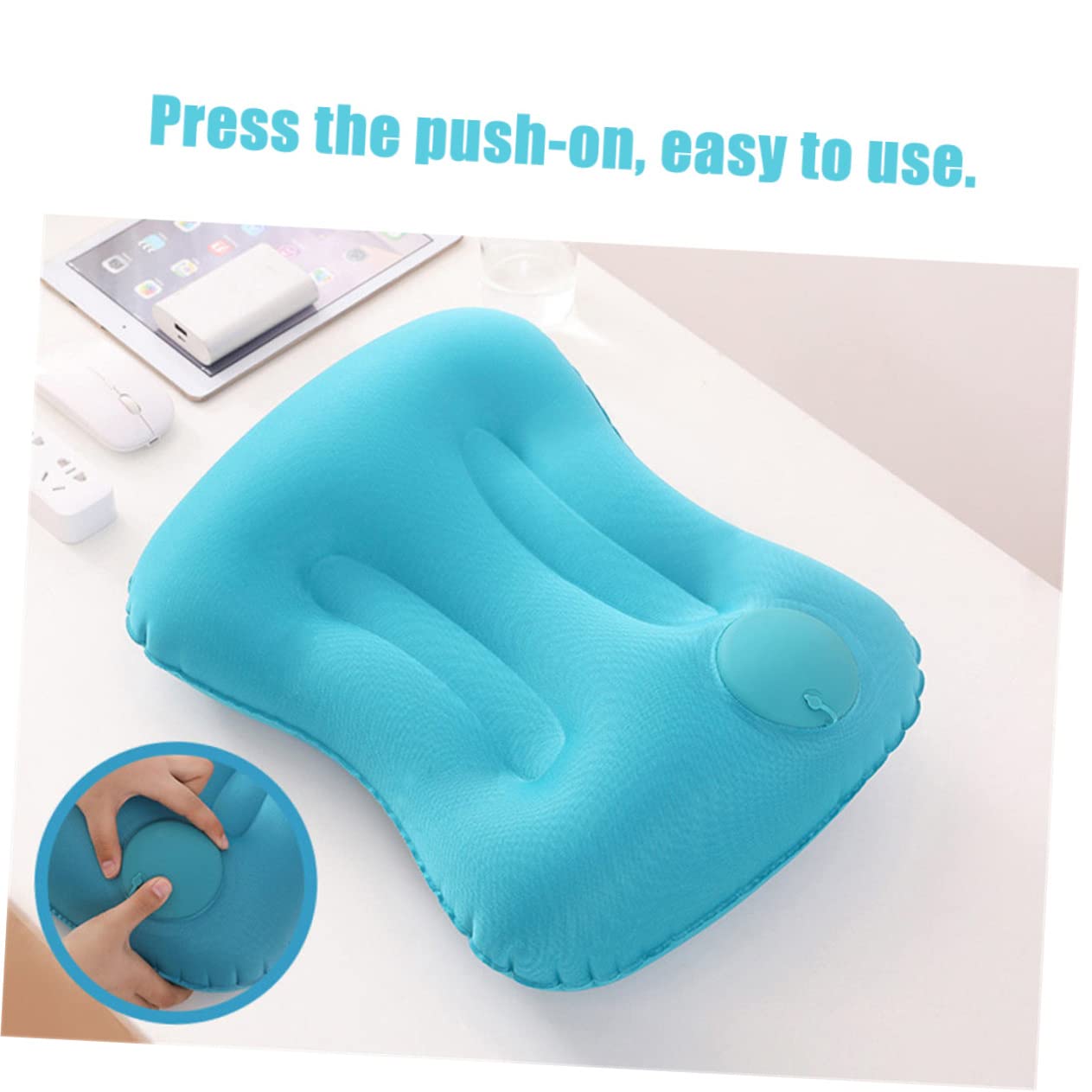 TOPBATHY 3pezzi Cuscino Gonfiabile Ergonomico Per Viaggio Cuscino Da Camping Materiale e Supporto Per Collo e Testa Pratico e Portatile Per Auto e Escursioni Peacock