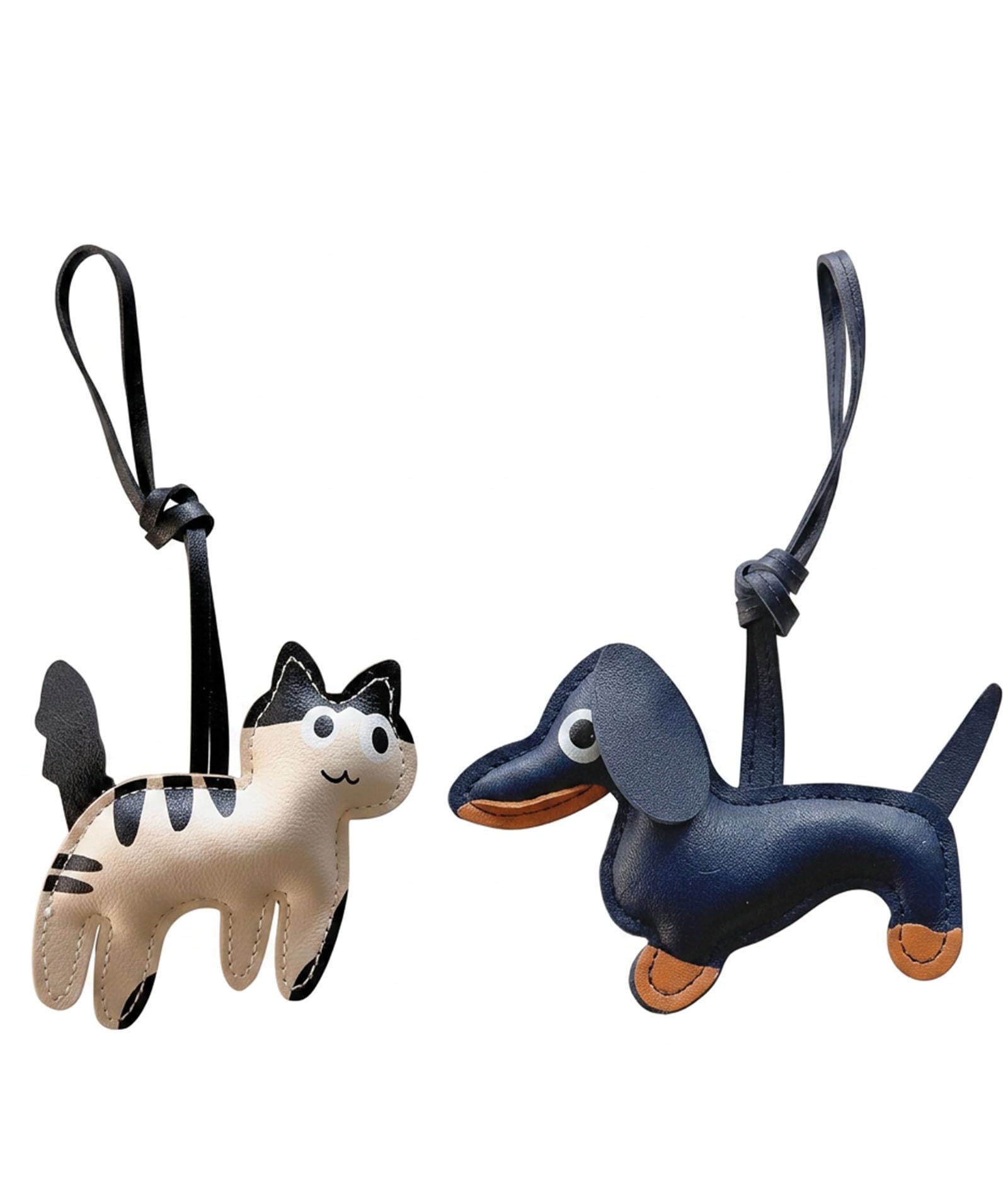 2pcs dog keychain, cat keychain, cute animal set suitable for handbags and backpacks, stylish bag accessories for daily use