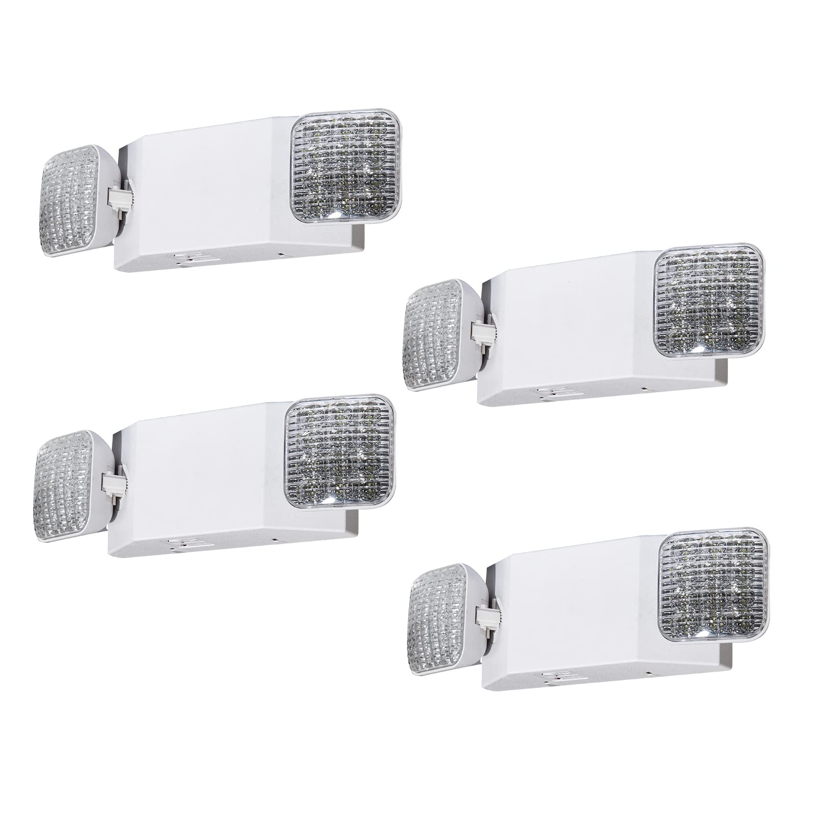 CM MZY Emergency Lights with Battery Backup,Commercial Emergency Light,Two Adjustable LED Light Head Emergency Lighting Fixtures,120-277V AC, UL Certified,4 Pack