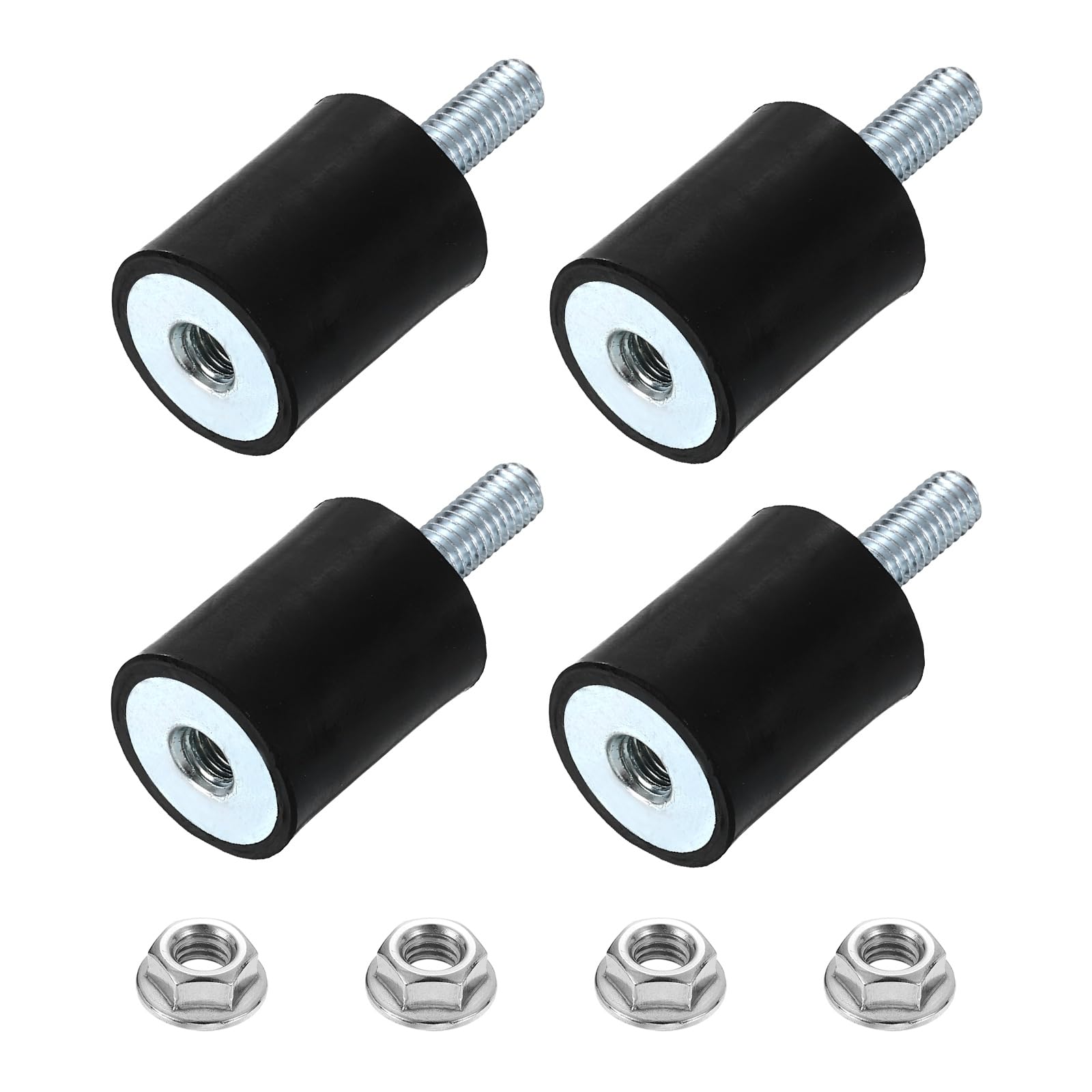 uxcell M8 Rubber Mounts, 4Pcs 30x30mm(DxH) Rubber Cylindrical Anti Vibration Isolator Shock Absorber with Lock Nut for Car Bobbin Generator Air Compressors — Amazon image 21