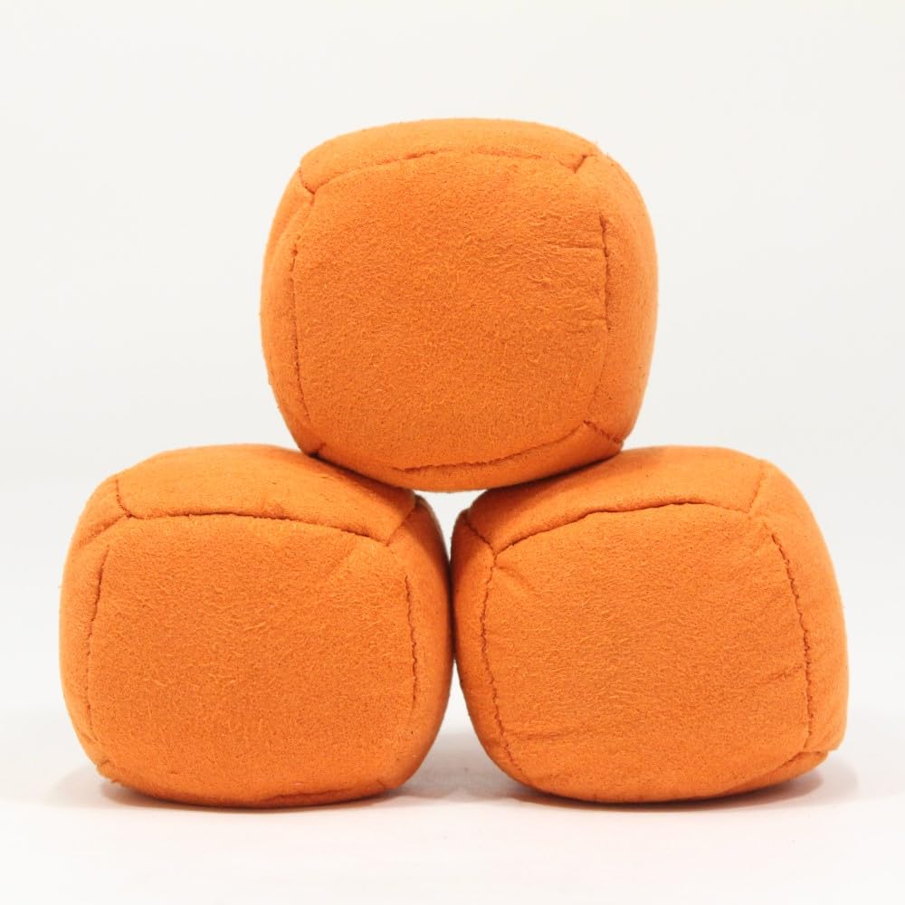 Zeekio Astro Juggling Ball Set - 100g Shredded Rubber Filled - Super Soft - Set of Three (3) (Orange)