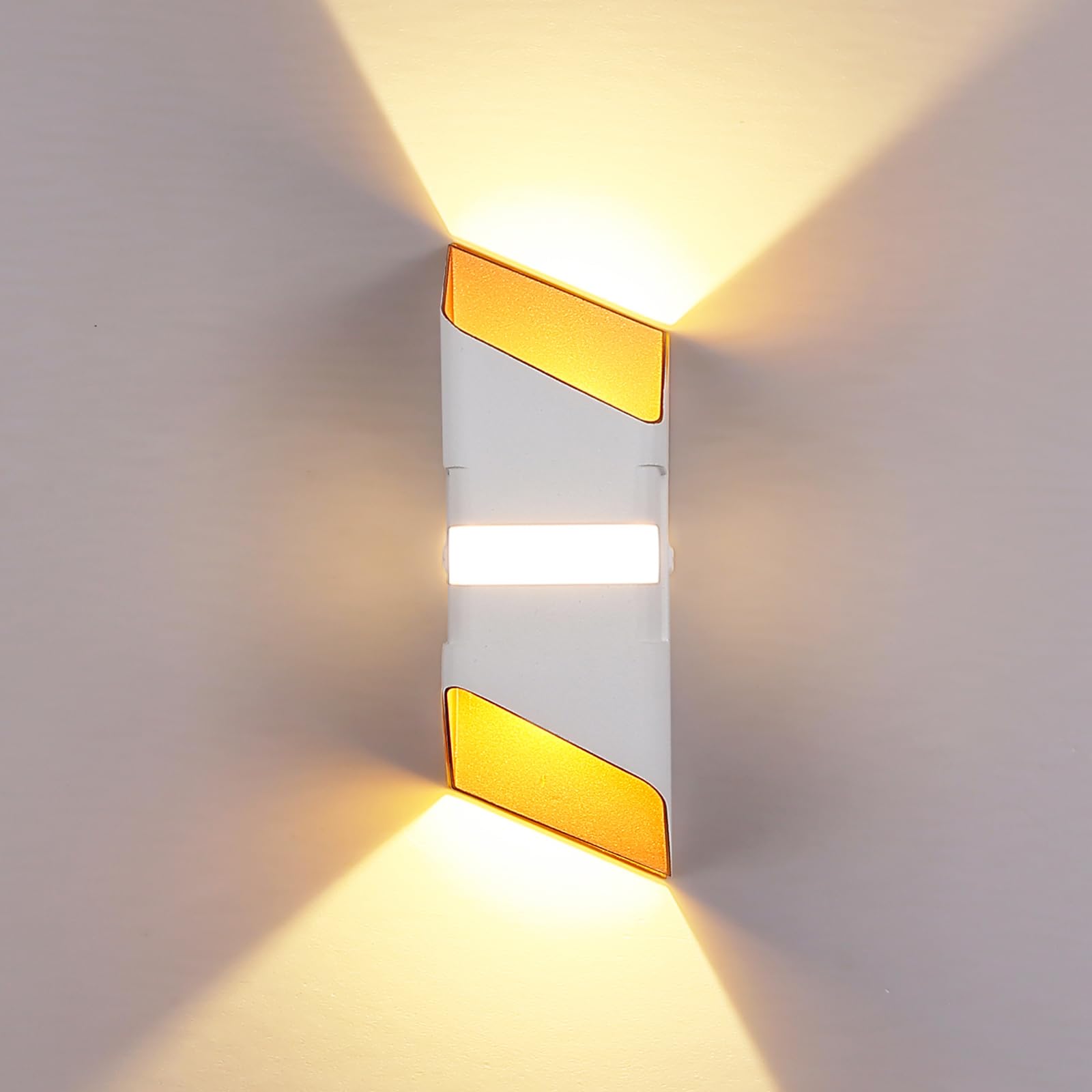 Chrasy Modern LED Wall Lights Mains Powered, IP65 Waterproof Up and Down Indoor Outdoor Warm White 3000K 12W Wall Sconce