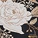mixinni Floral Duvet Cover King Size, 3 Pieces White Flowers and Gold Leaves Printed on Black Bedding Set, Soft Premium Cotton Reversible Elegant Floral Duvet Cover Set for All Season-King Size