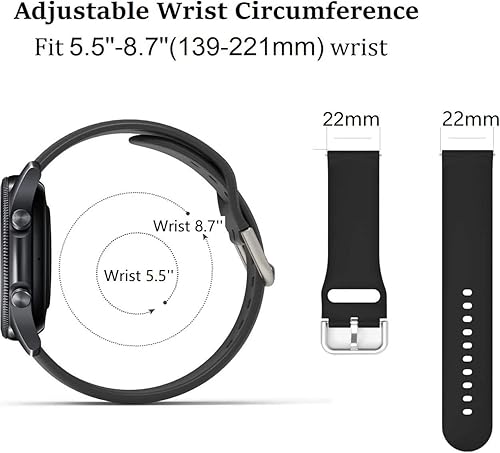 Miniatura 2 de E ECSEM Bandas compatibles con Gydom y ENOMIR IDW13IDW19LW51, correa de silicona suave, impermeable, ajustable, correa de repuesto para reloj