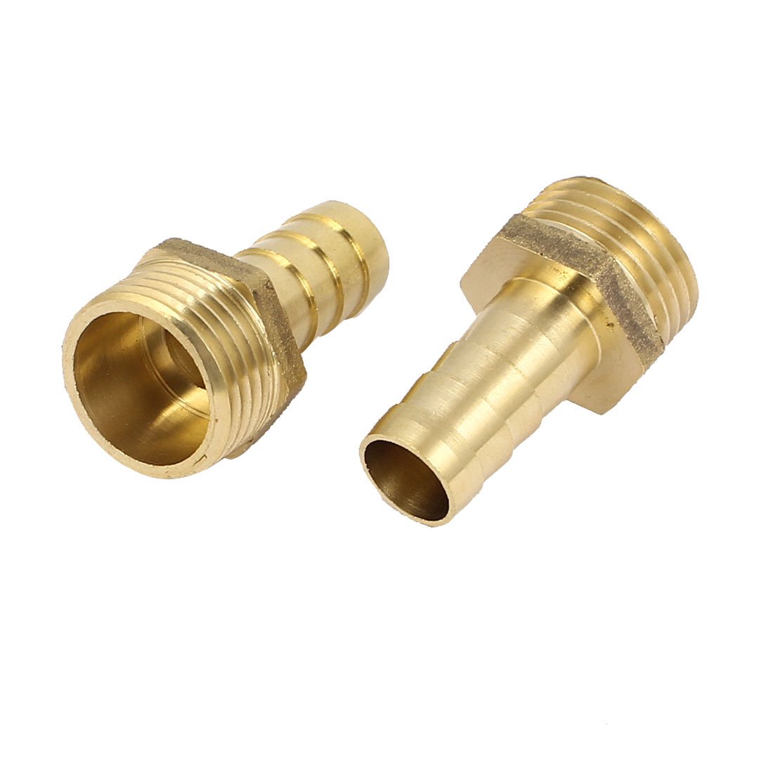Sourcingmap 1/2BSP Male Thread 12mm Inner Dia Brass Hose Barb Coupler 2pcs, Gold, Small