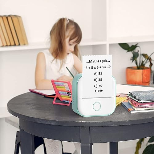 Miniatura 6 de Mini impresora de bolsillo, mini impresora térmica de bolsillo portátil compatible con Bluetooth, mini impresora inalámbrica sin tinta, impresora