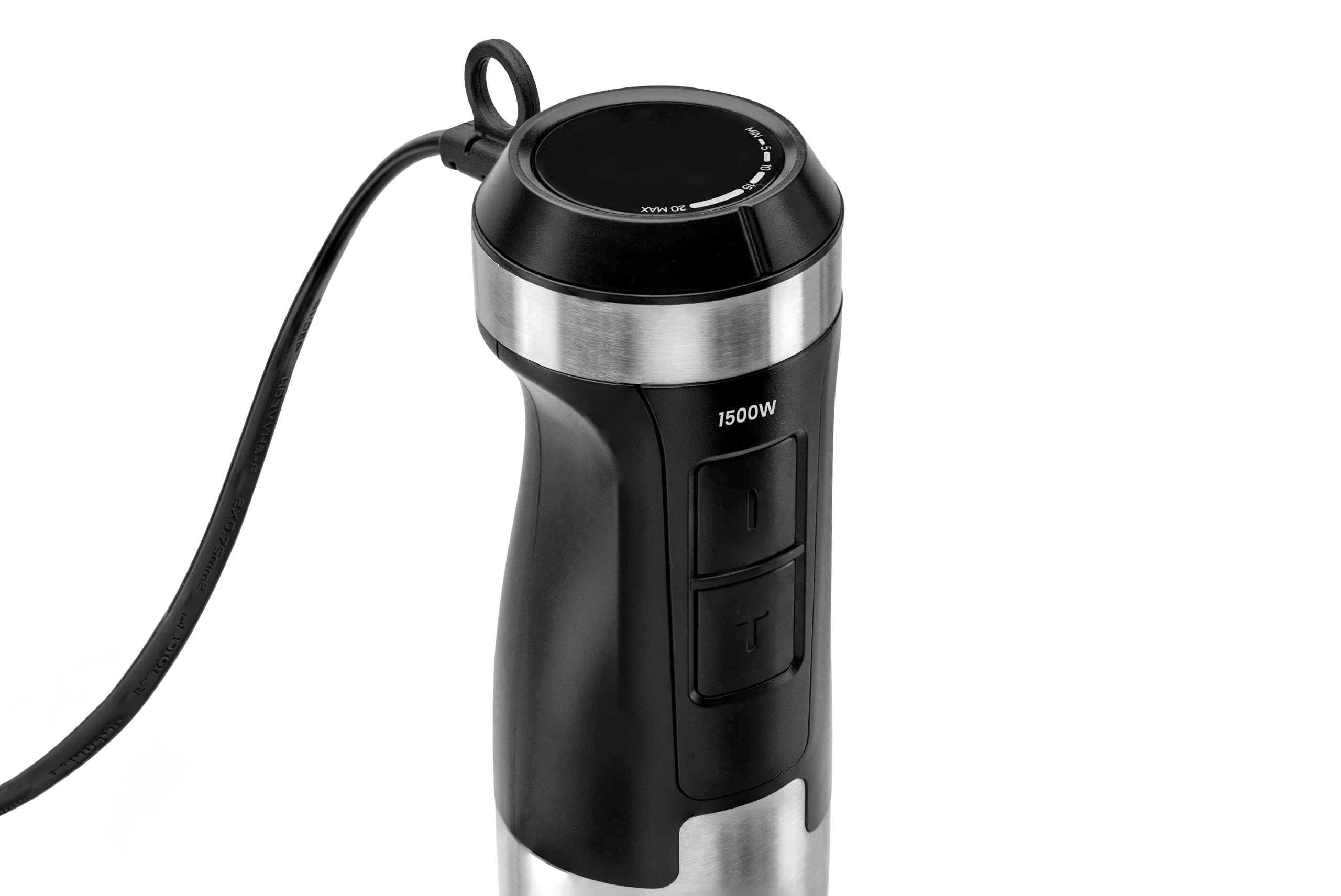 BlendFlex da 1500 W Frullatore a immersione – Frullatore in acciaio inossidabile con 20 velocità e funzione turbo, incl. misurino da 600 ml – Frullatore a immersione per frullati