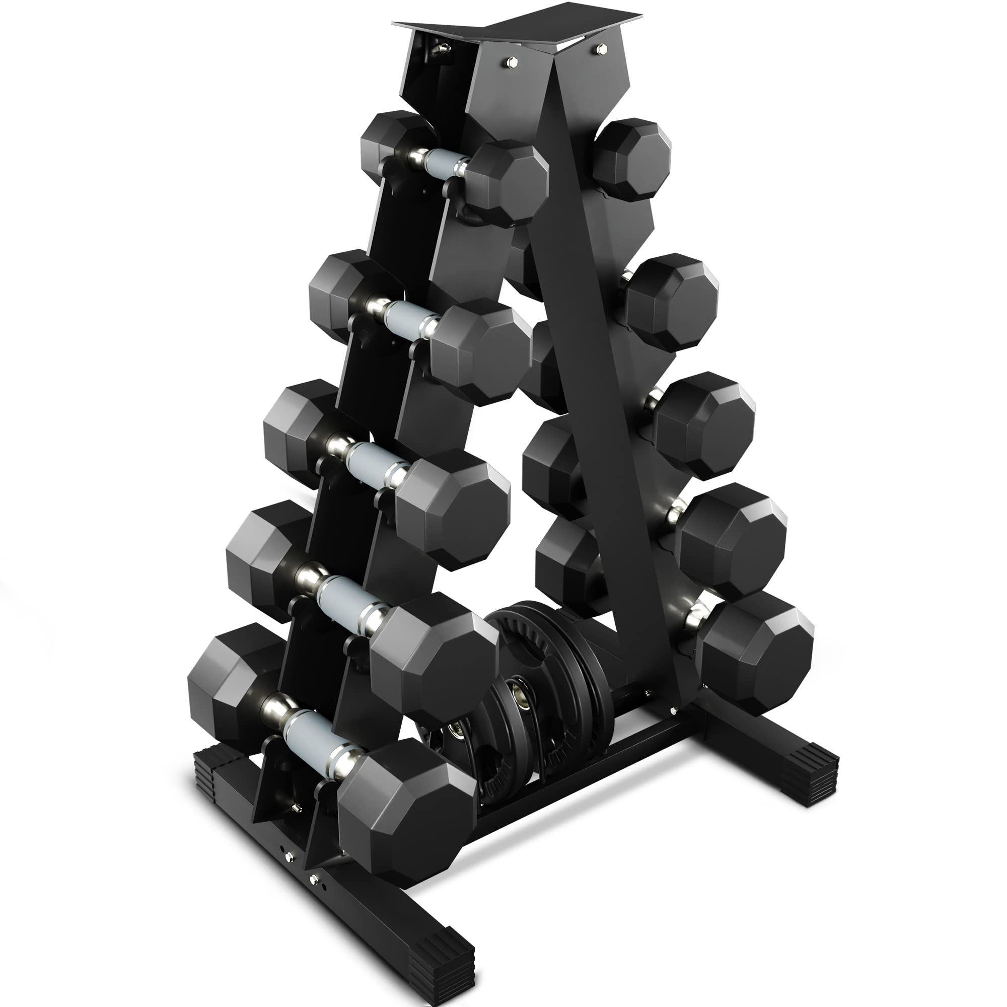 Holleyweb AFrame Dumbbell Rack, Weight Rack for Home Gym,5 Tier Weight
