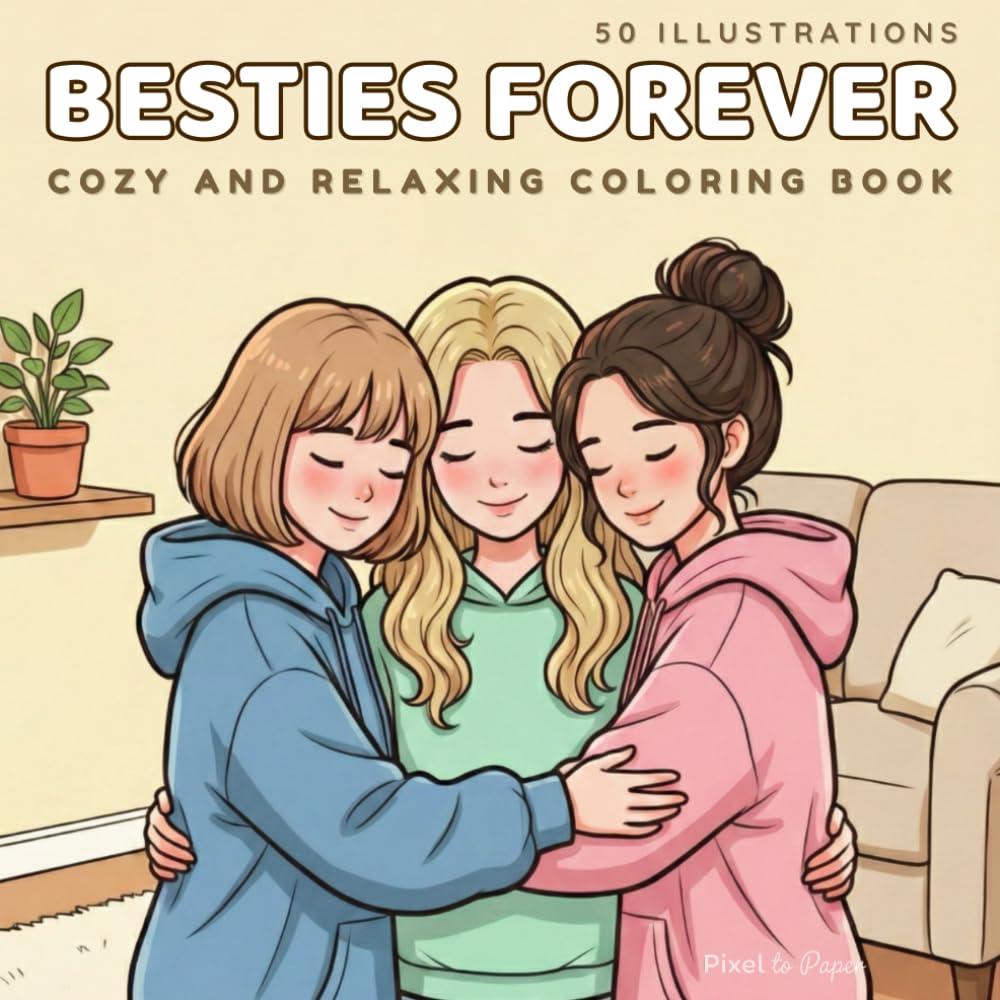 Besties Forever: Cozy and Relaxing Coloring Book