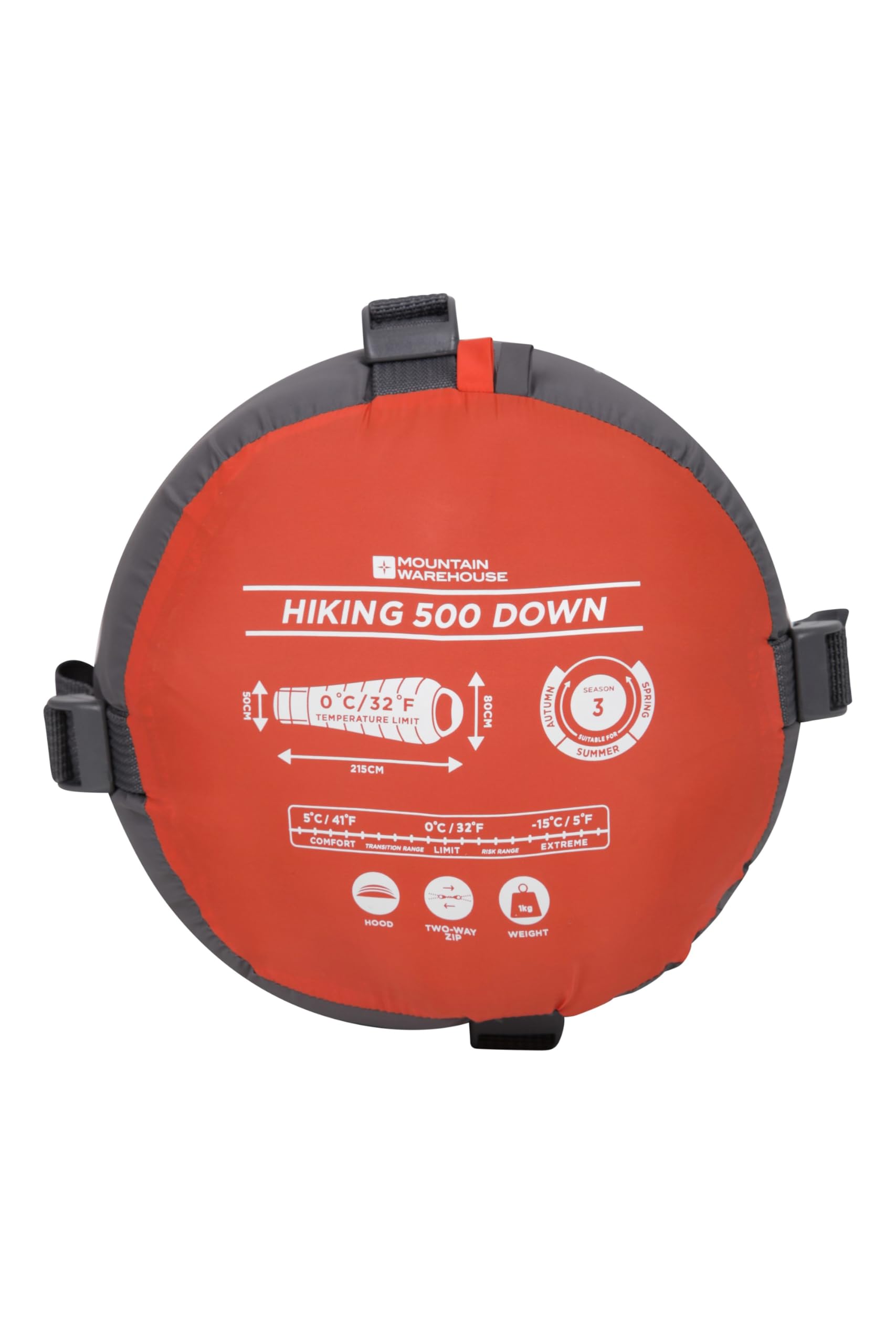 Mountain Warehouse Extreme Hiking 500 Down 0°C Saco de dormir - 3/4 estaciones, cálido, de secado rápido, absorbe la humedad, portátil y ligero, invierno, camping, senderismo, senderismo