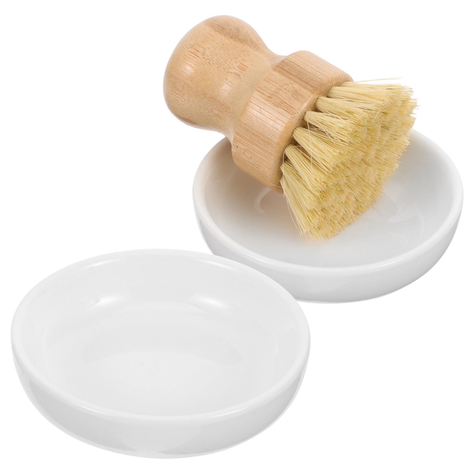 Ciieeo 3 Juegos Cepillo del pote de la Cocina con el Cepillo de Limpieza de bambú Determinado del Cepillo del pote de la Palma del sisal de la Placa de Drenaje Cepillo para Lavar Platos y