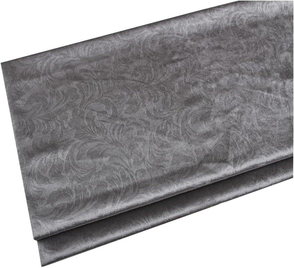 Tejidos de Peluche Tela de Terciopelo con Estampado en Relieve, Tela de Terciopelo por Metro, Tela de tapicería de Terciopelo de 150x100cm(Color:Grigio)
