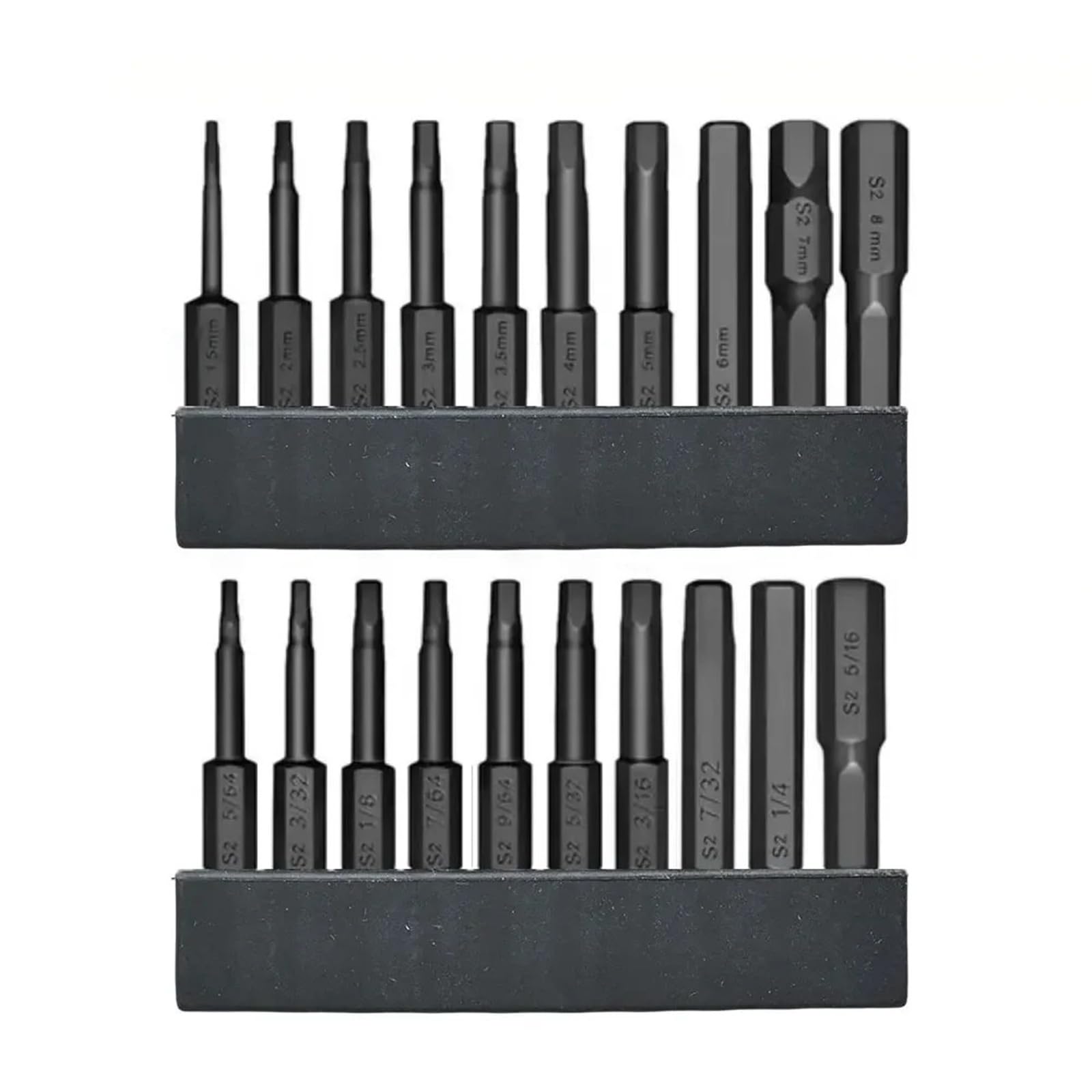 Zestaw bitów do śrubokrętów sześciokątnych Multi Wear Metric Size Bit S2 10 szt. (zestaw metryczny SAE)