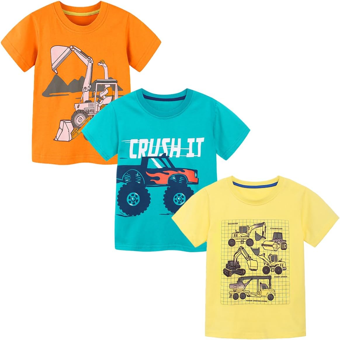 Toddler Boys’ Short Sleeve Tees Cotton Casual Graphic Crewneck Summer Top Clothes T-Shirts