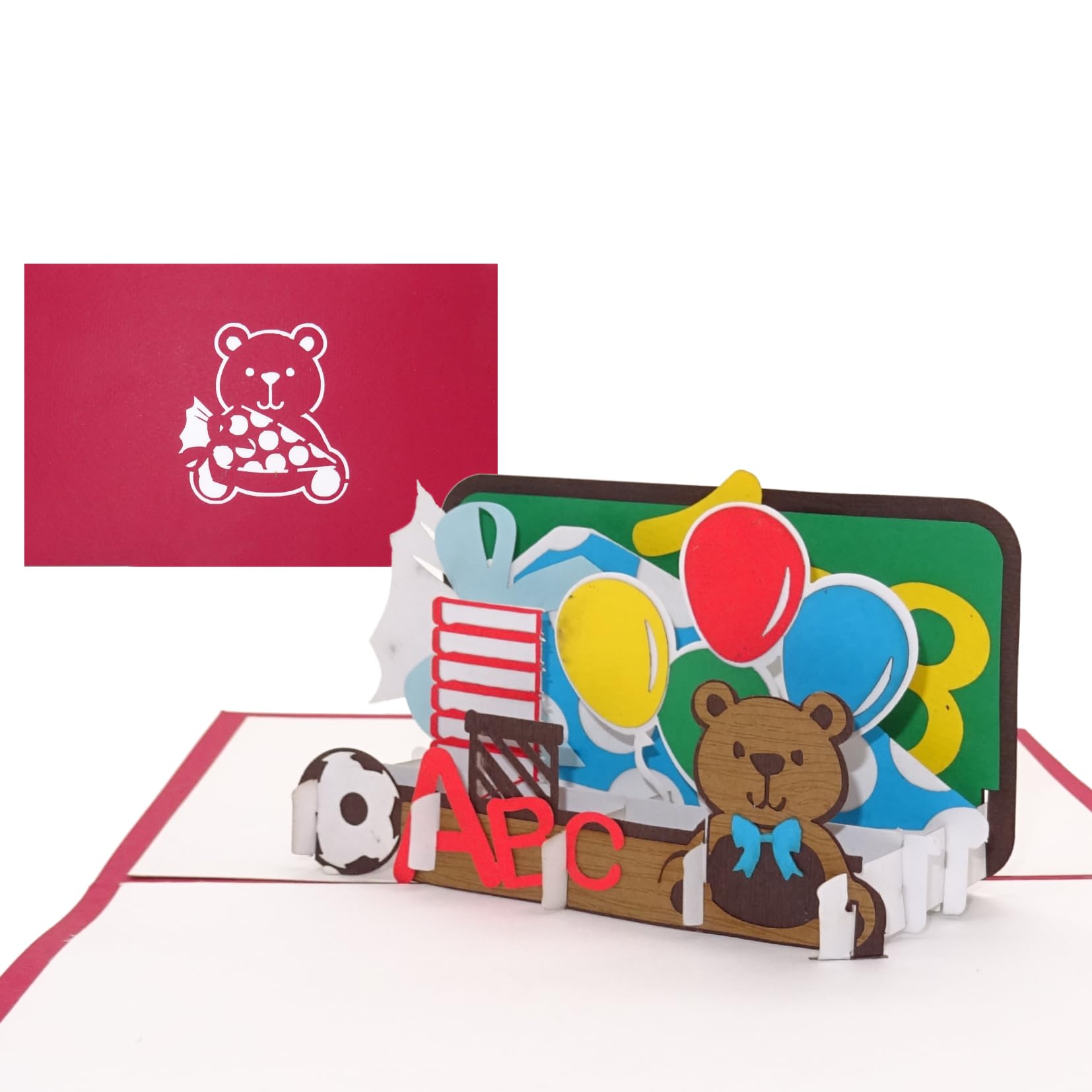 Biglietto pop-up 4D di benvenuto a scuola con luci, regalo per il ritorno a scuola per la scuola, regalo per il primo giorno di scuola, regalo per studenti, compagni di classe, insegnanti