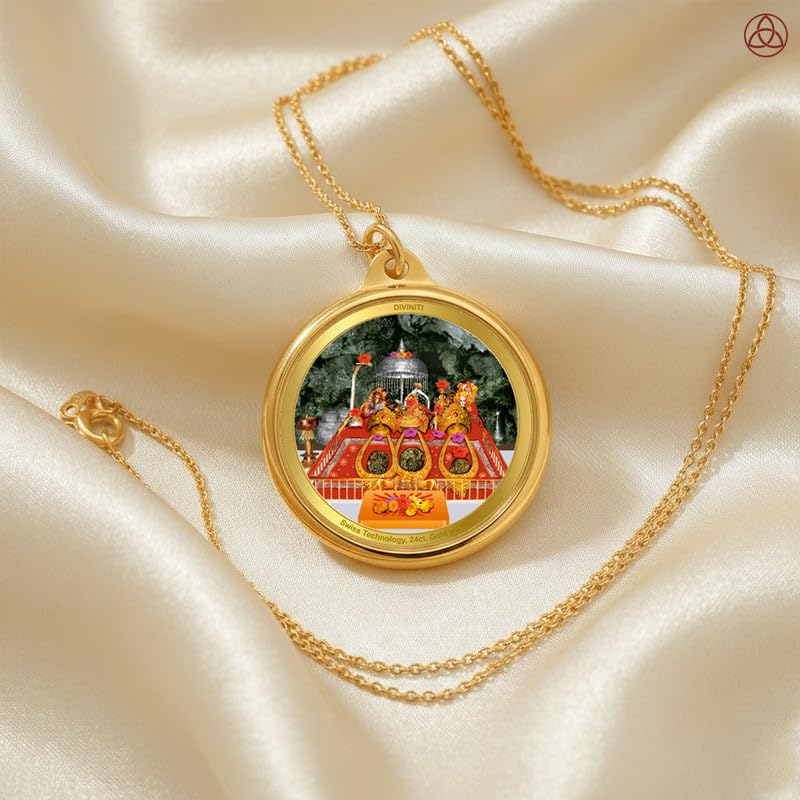 Image of DIVINITI 24K Gold Plated Religious Pendant for Men & Women | Divine Spiritual Locket for Daily Use | Sacred Charm Jewellery for Peace, Protection & Positivity | Devotional Gift