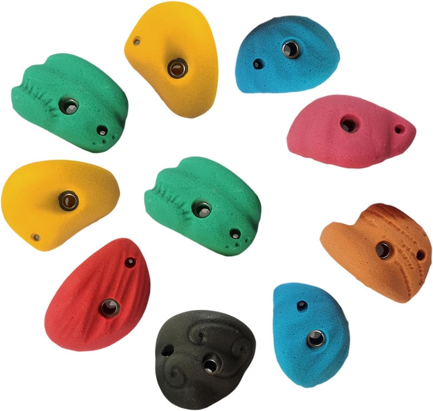 Yiju 10Pcs Rock Climbing Holds Wall Holds Play Portable Climbing Rock Wall Grips for Outdoor Playground Course Training Tree House