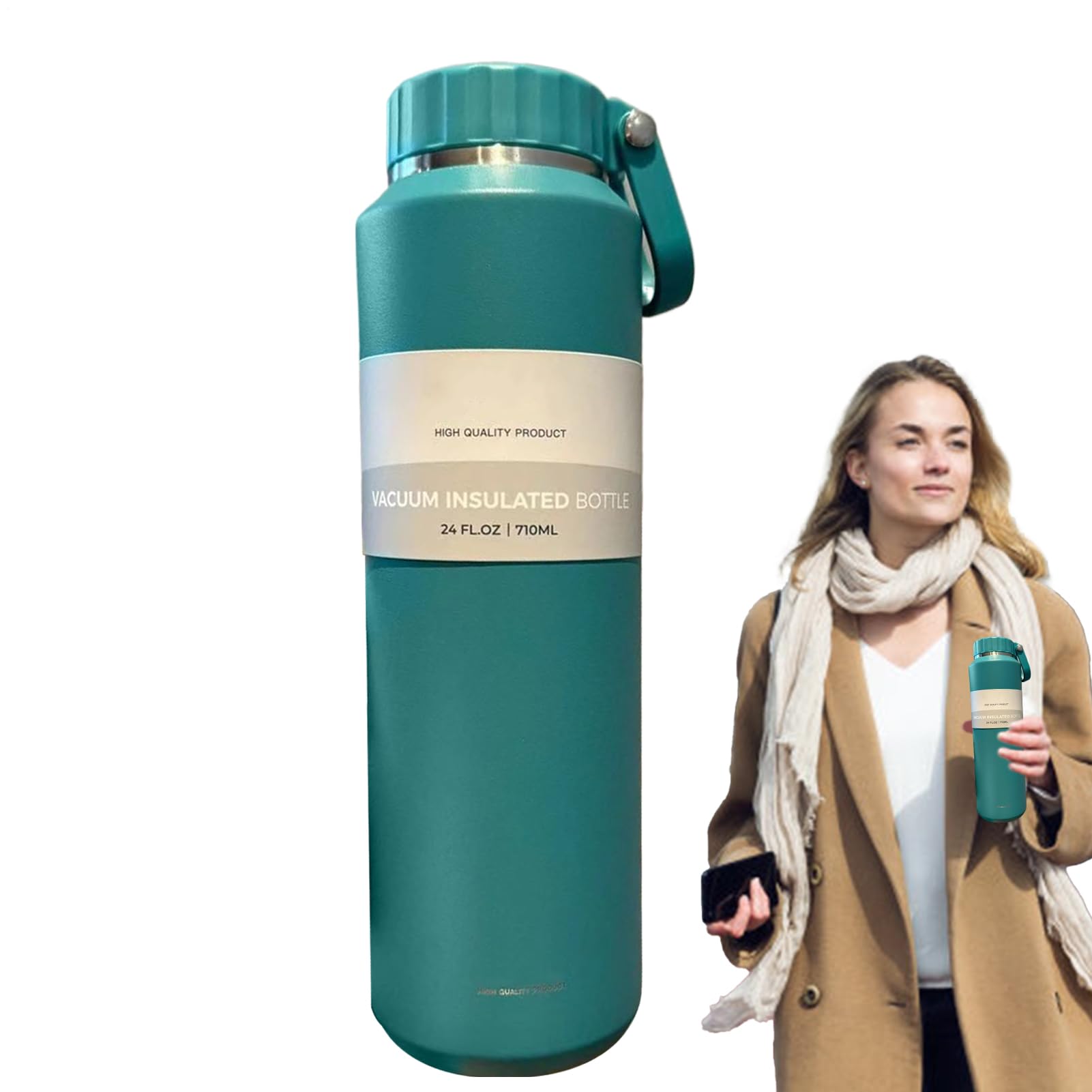 Botella térmica de acero para ciclismo y senderismo con tapa hermética