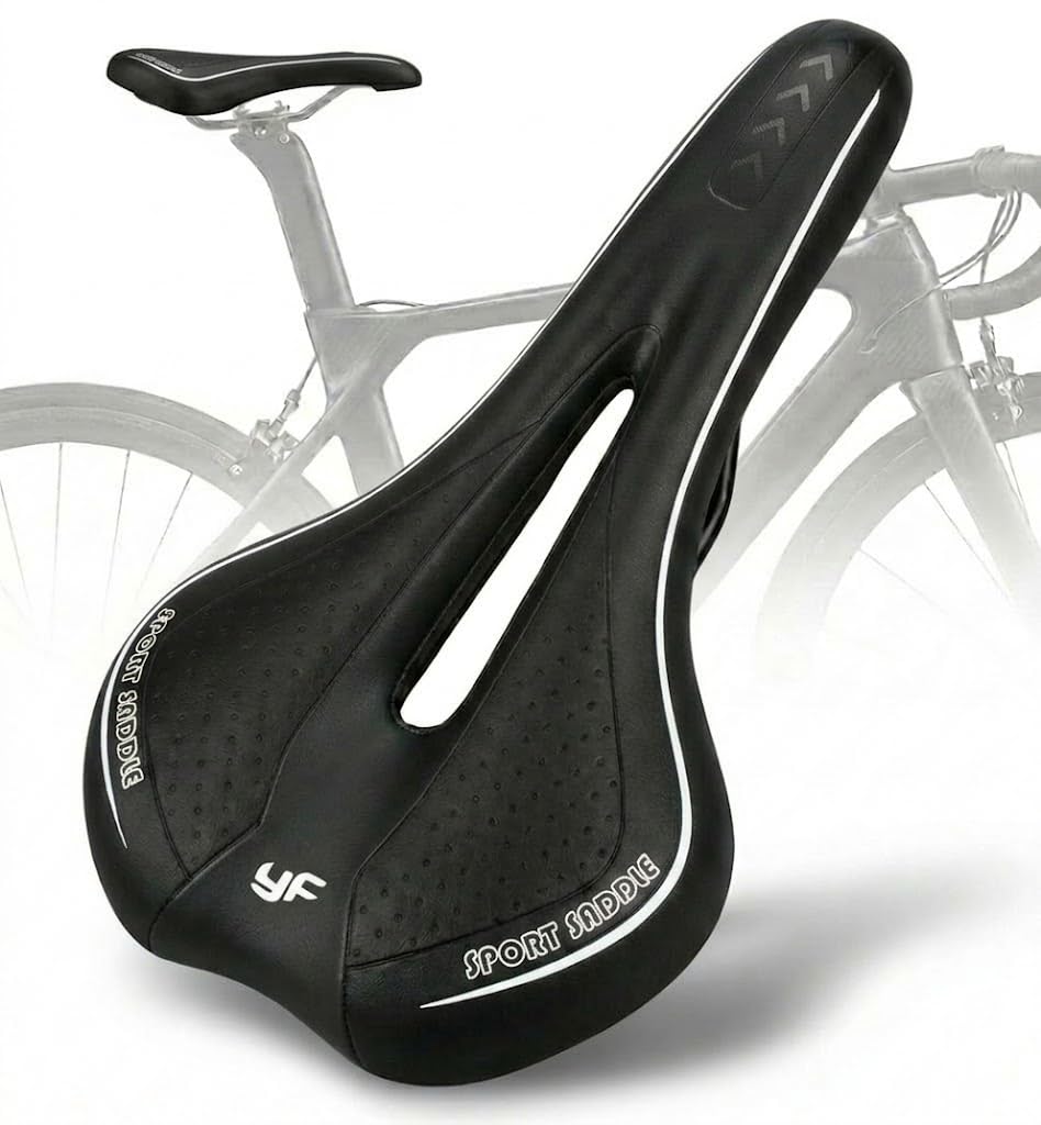 JERN Ergonomic Bicycle Saddle, Memory Foam Comfort Bike Seat with Airflow Vent, Shock Absorption, Anti-Slip Design for MTB, Road, Cycle (Black)-image-13