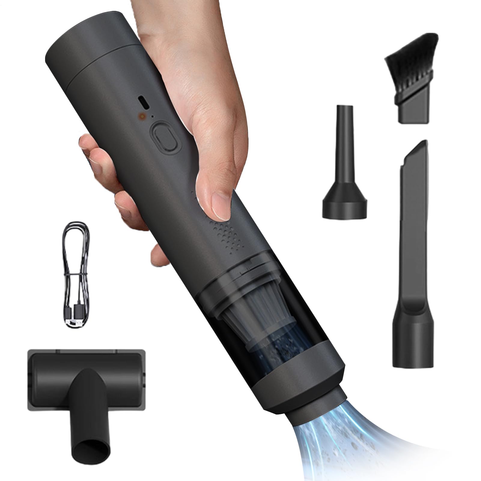 Aspiradora inalámbrica para Coche, Alta Potencia 19000 Pa, 200 W Recargable por USB, Ideal para Pelo de Mascotas en el Coche y el hogar