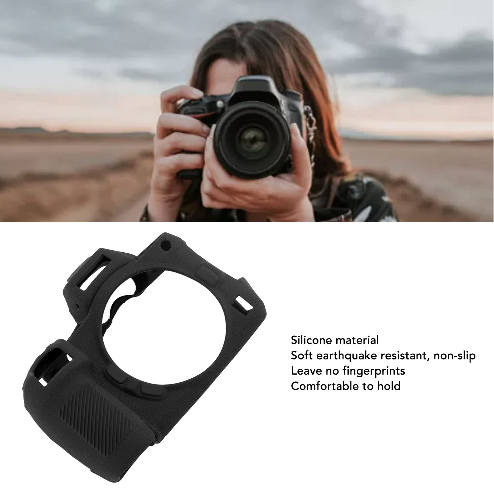 Custodia in Silicone per Fotocamera per Z5 Z6II Z7II, Custodia Protettiva Antiurto Antiscivolo per Fotocamera Mirrorless per Z5 Z6II Z7II (Nero)